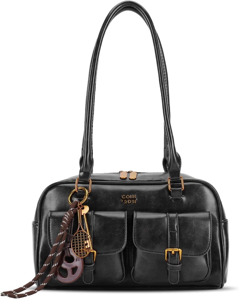 HICARRY Women's Retro Shoulder Bag with Multiple Pockets - Y2K Trendy Underarm Purse, Faux Leather Satchel - Image 2