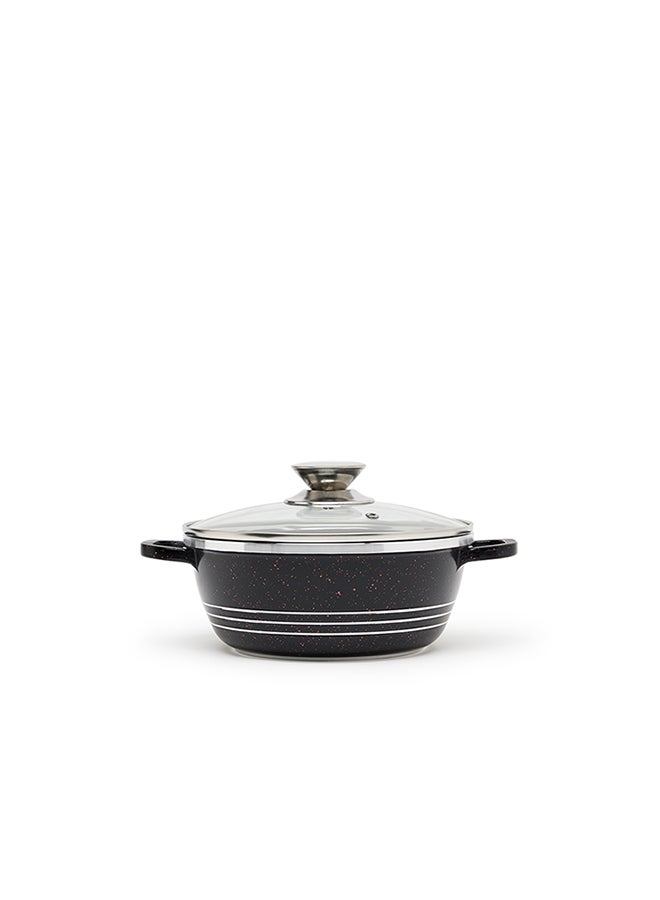 DESSINI Non-Stick Casserole Pot Black/Clear 20cm - Image 1