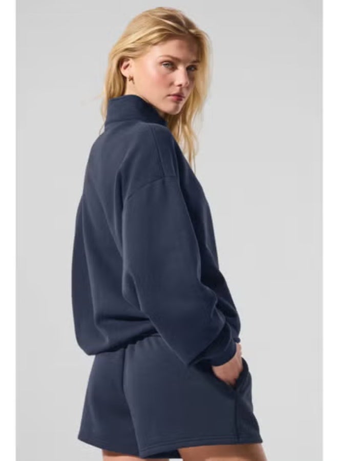 Alo Yoga Accolade 1/4 Zip Sweatshirt Relaxed Fit Women Long Sleeve Casual Daily Wear Top - Image 2