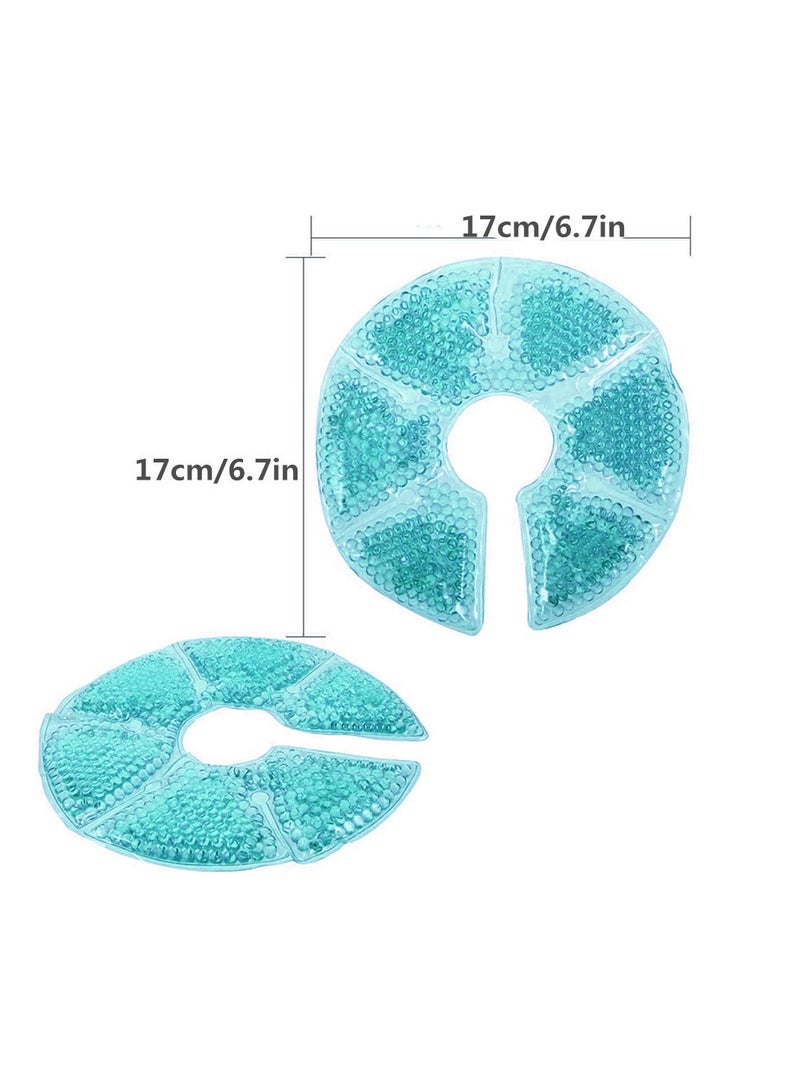 2-Pieces Hot Cold Plush Breast Gel Bead Packs for Breastfeeding, Nursing Pain, Mastitis - Image 3