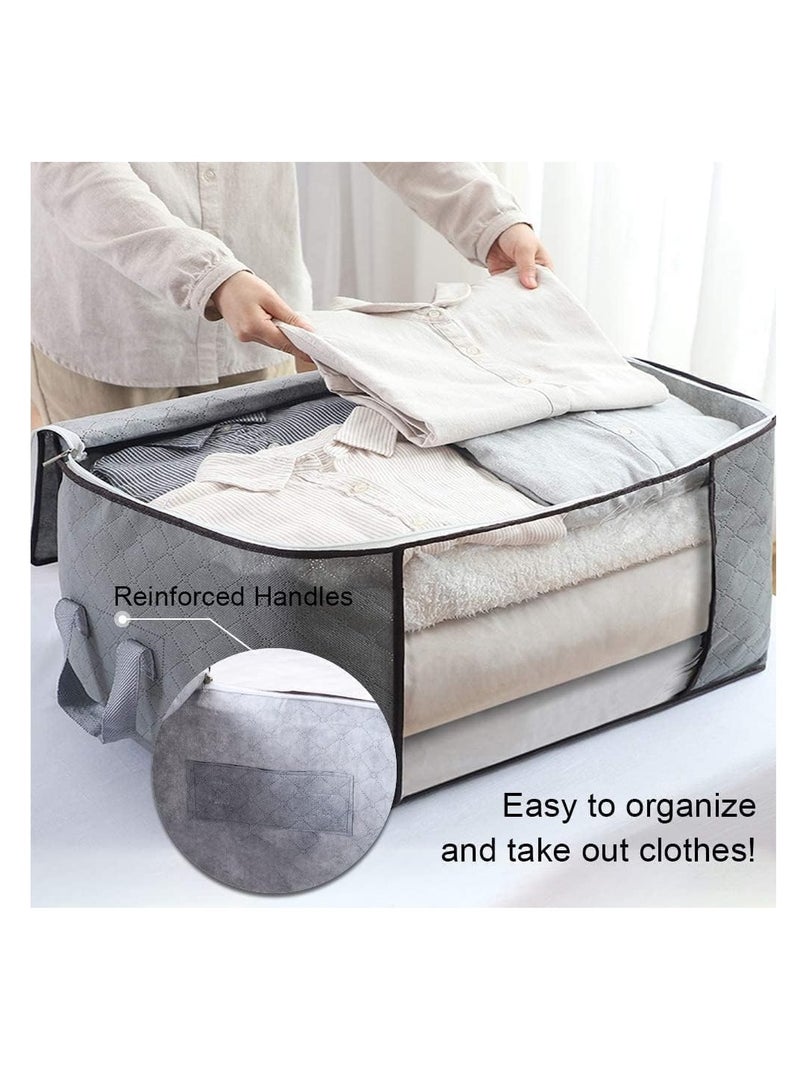 Dubkart 5 Pack 60X40cm Large Storage Bags, 90L Clothes Storage Bins Foldable Closet Organizers Storage Containers with Durable Handles Thick Fabric for Blanket Comforter Clothing Bedding - Image 3
