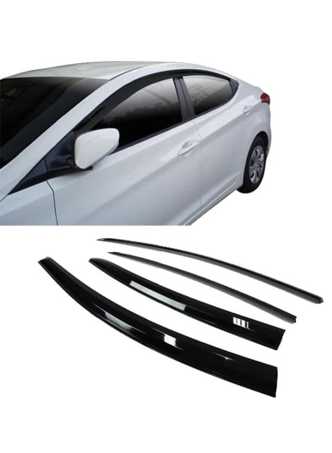 Hyundai Elantra Window Vent Visor 2012–2015 Side Rain Guard Wind Deflector Sun Shade Air Flow Enhancement OEM Style - Image 2