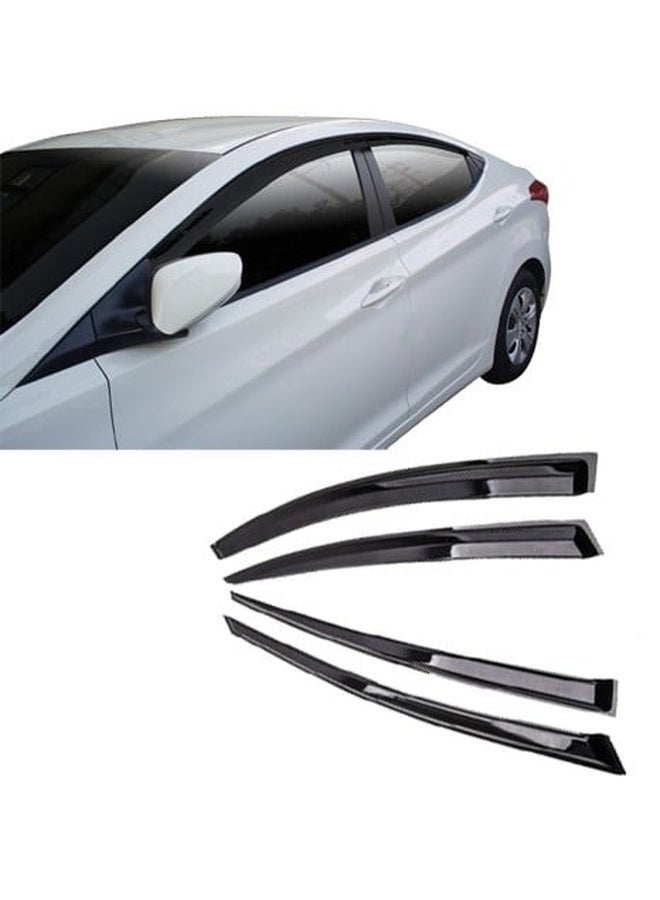 Hyundai Elantra Window Vent Visor 2012–2015 Side Rain Guard Wind Deflector Sun Shade Air Flow Enhancement OEM Style - Image 1