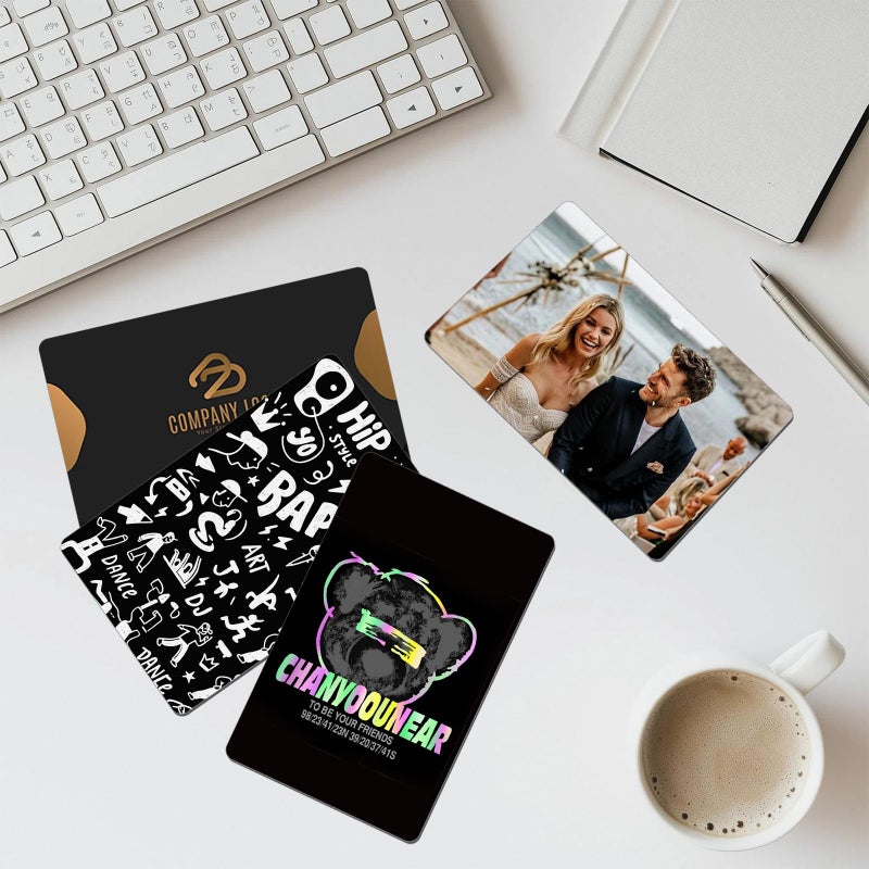 AceSubli 100 PCS Sublimation Business Card Blanks Bulk Metal Double Sided Aluminum Sublimation Card Blanks for Business Photo ID Badge Gifts 3.4 x 2.1 x 0.01 Inch - Image 3