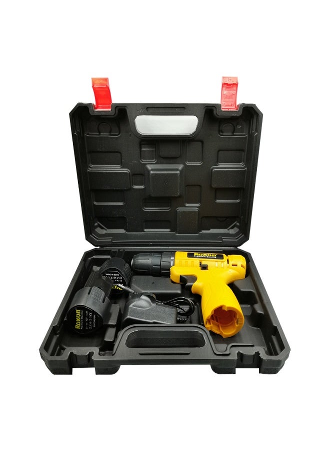 روكسون مجموعة مثقاب لاسلكي يعمل بالبطارية بجهد 12 فولت مع بطارية ليثيوم أيون بسعة 1300 مللي أمبير، ظرف بدون مفتاح مقاس 10 مم، سرعة متغيرة من 0 إلى 750 دورة في الدقيقة، دوران أمامي وخلفي، عزم دوران قابل للتعديل، شاحن 220-240 فولت، مثقاب يدوي قابل لإعادة الشحن مع حقيبة حمل للاستخدام في المنزل وورشة العمل. - Image 3