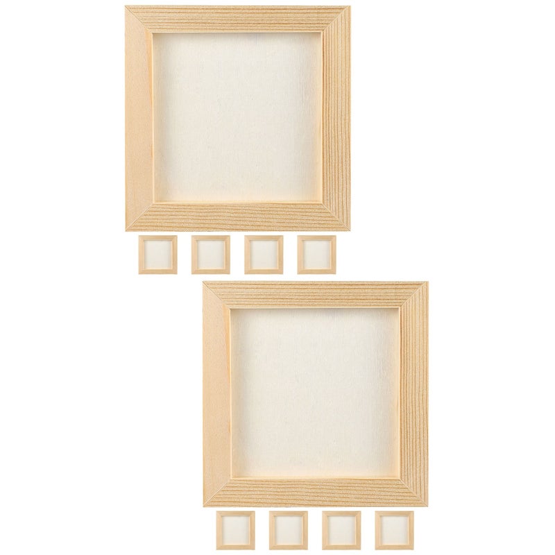 10 pcs Paintable Blank Picture Frame DIY Wood Photo Frames Painting Frame for Kids - Image 1