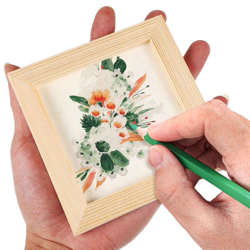 10 pcs Paintable Blank Picture Frame DIY Wood Photo Frames Painting Frame for Kids - Image 3