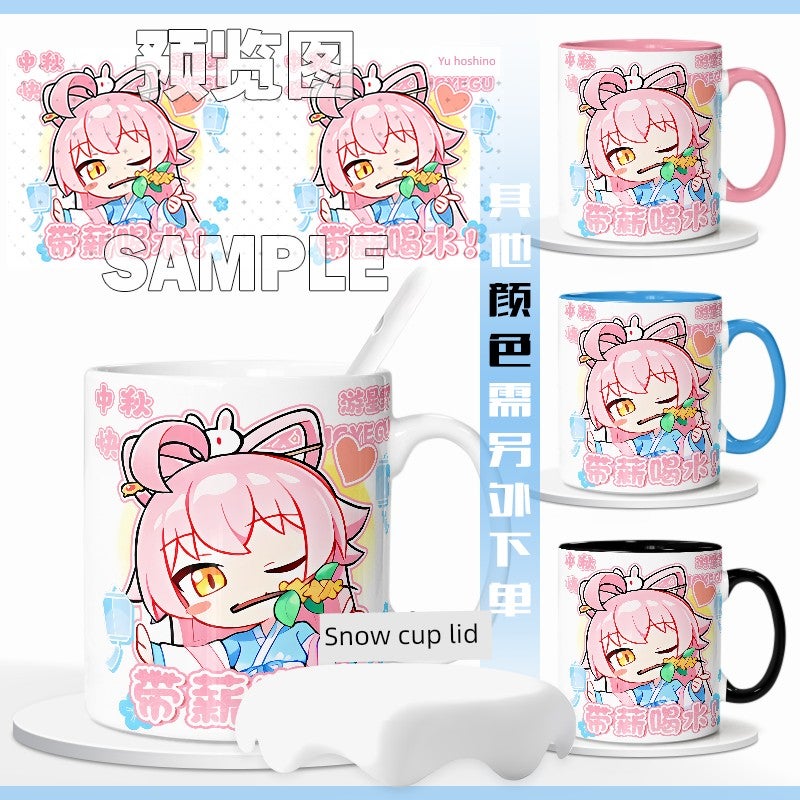 Blue Archives Mid-Autumn Festival Special Peripheral Bird Game Xingye Water Cup Mark Cup High-value Coffee Cup Versatile Gift - Image 4