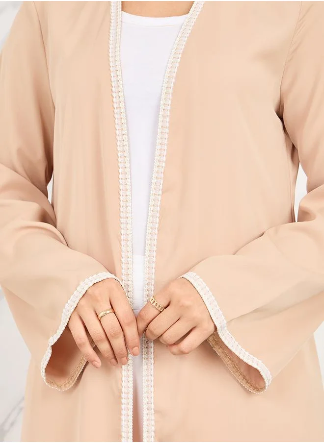 تايك تو Lace Detail Trim Regular Fit Midi Kimono