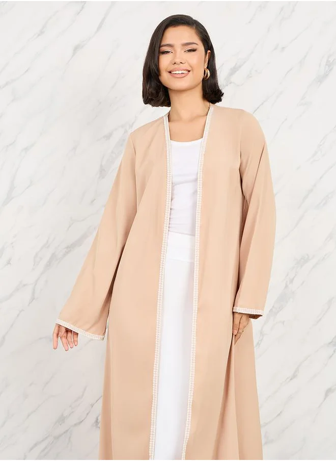 تايك تو Lace Detail Trim Regular Fit Midi Kimono
