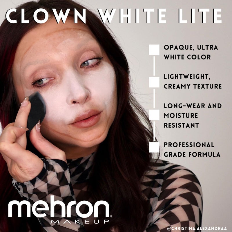 Mehron Makeup Clown White Lite | Professional Face Paint & Body Paint | White Cream Face Paint for Clown Makeup, Stage, Film, Cosplay, Mime, & Halloween 2 oz (56g) - Image 3