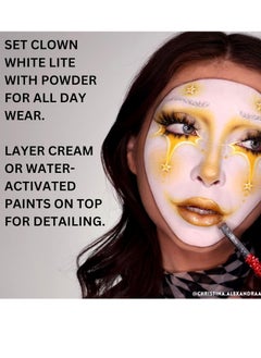 mehron Mehron Makeup Clown White Lite | Professional Face Paint & Body Paint | White Cream Makeup, White Face Paint Makeup for Clown Makeup, Stage, Film, Cosplay, Mime, & Halloween 2 oz (56g)  - Image 2