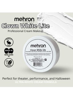 mehron Mehron Makeup Clown White Lite | Professional Face Paint & Body Paint | White Cream Makeup, White Face Paint Makeup for Clown Makeup, Stage, Film, Cosplay, Mime, & Halloween 2 oz (56g)  - Image 4