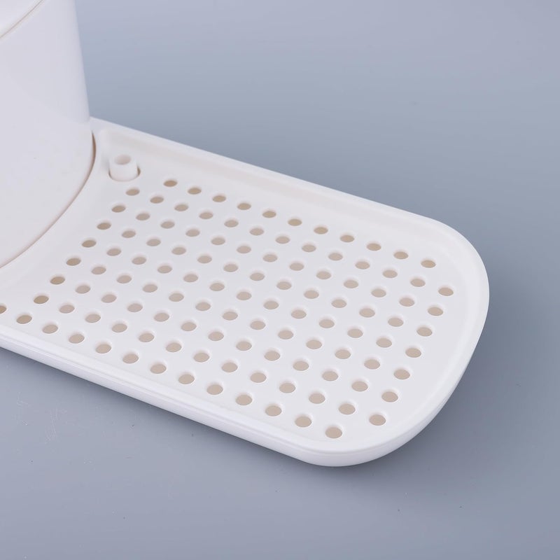 Kuber Industries 3 in 1 Bathroom Soap Dispenser 500ml & 300ml | Plastic Soap Dish Holder Drain Tray | Multifunctional| Kitchen Accessories | White |Durable |Handwash Dispenser - Image 3