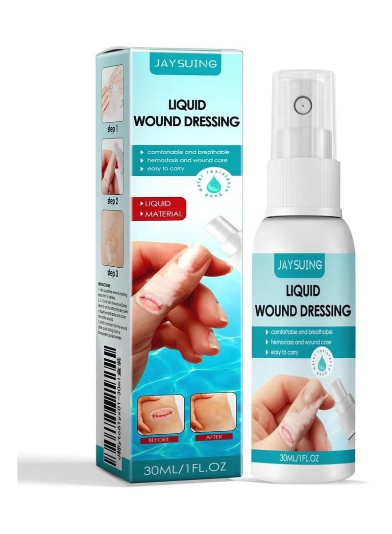 جايسوينغ بخاخ ضمادة لاصقة سائل مقاوم للماء، بخاخ ضمادة لاصقة لإصلاح الجلد، حماية الجروح، بخاخ مرقئ قابل للتنفس، ملصق للجروح، غشاء واقٍ، ضمادة لاصقة سائلة 30 مل - Image 1