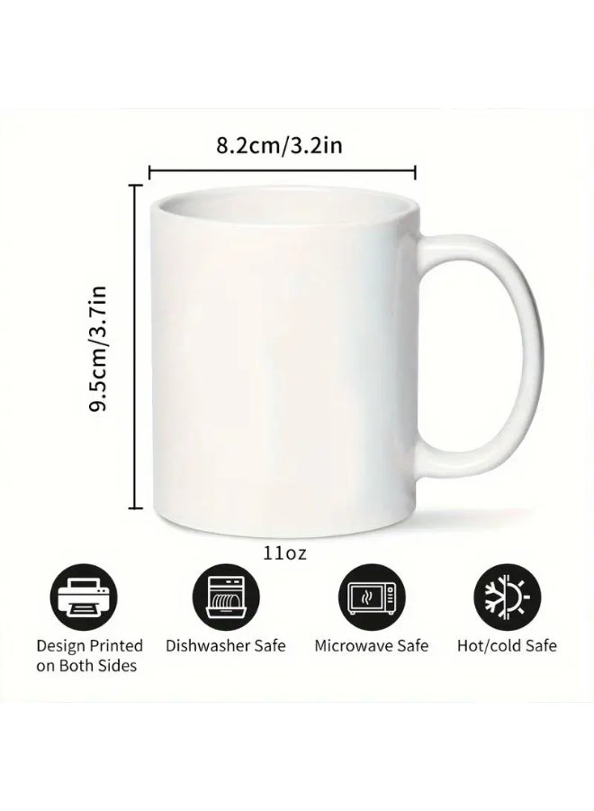 RYN Arabic Coffee Cup - 11oz White Ceramic Mug with Minimalist Arab Script, Bilingual Home Gift for Arabic Learners & Speakers,    - Cultural Decoration for Living Room, Office, Classroom - Image 2