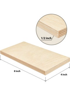 Generic Baltic Birch Plywood Rectangular 4 х 8 inch Craft Wood Sheets 0.47in Thick Wood Rectangulars of 5 Natural Wood Board Wood for Crafts Wood Burning Painting Laser Crafting Hobby DIY Projects  - Image 2