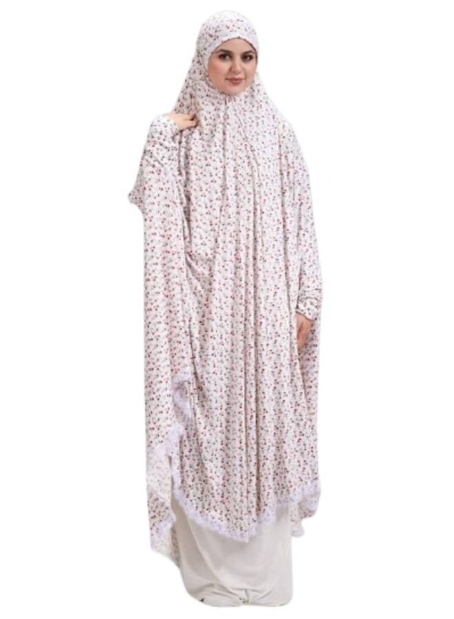 Long One-Piece Prayer & Reception Khimar for Women – Free Size – High-Quality Cotton & Lycra - Image 1