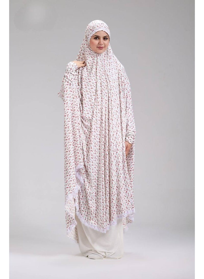 Long One-Piece Prayer & Reception Khimar for Women – Free Size – High-Quality Cotton & Lycra - Image 2