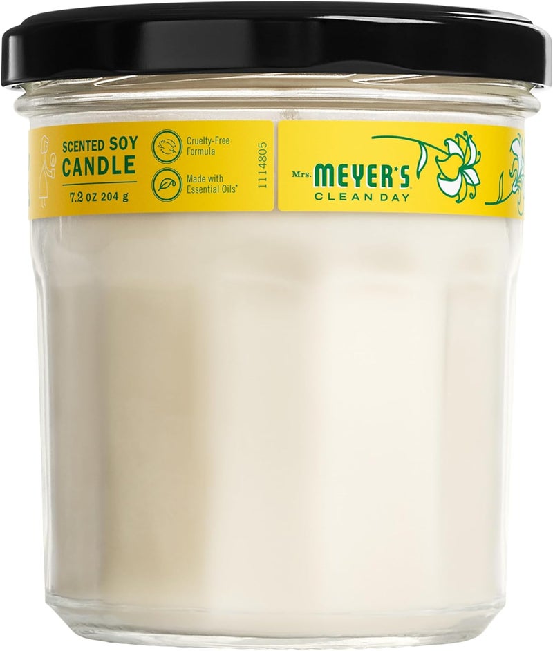 Mrs. Meyer's Scented Soy Aromatherapy Candle, 35 Hour Burn Time, Made with Soy Wax and Essential Oils, Honeysuckle, 7.2 oz - Image 2