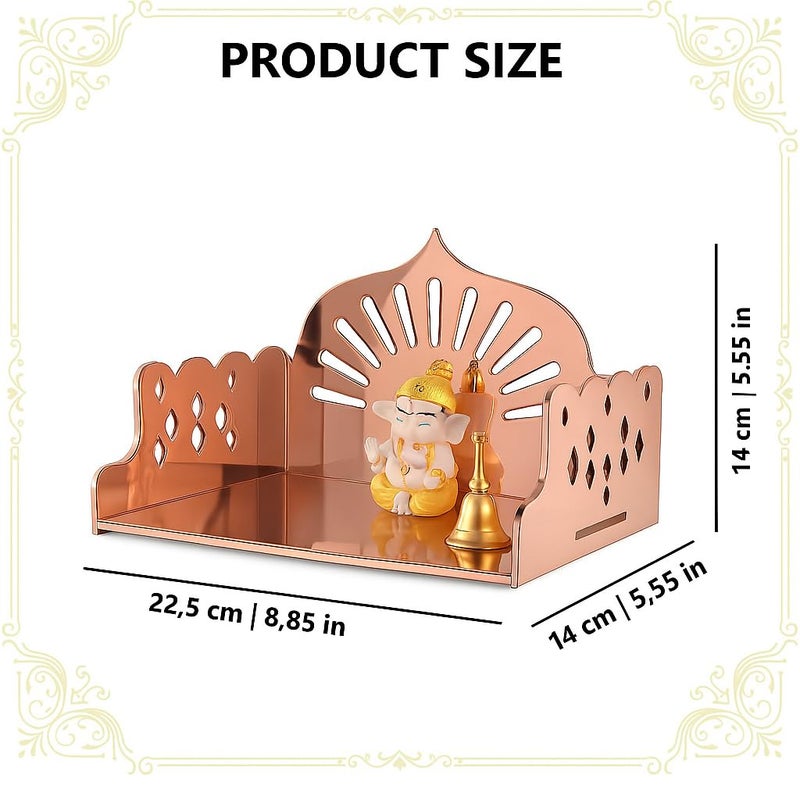 Fliptic معبد أكريليك خشبي صغير DIY || معبد بويا مثبت على الحائط، تشطيب لامع للمنزل، المكتب، المتجر || معبد خشبي صغير مثبت على الحائط || اصنعه بنفسك (وردي ذهبي) - Image 3