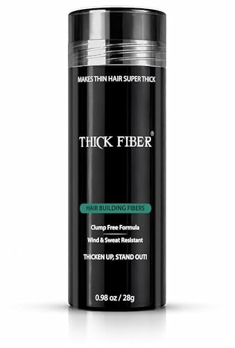 THICK FIBER Hair Fibers Hair Powder for Thinning Hair 28g Bottle Makes Thin Hair Look Thicker in Seconds Hair Loss Concealer For Women Men Black - Image 1