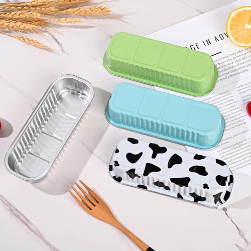 Findful Mini Loaf Baking Pans with Lids and Spoons (50 Pack, 6.8oz) Rectangle Aluminum Foil Baking Pans Tins Containers - Cupcake Containers Wrappers Cheesecake Creme Brulee Ramekins - Image 2
