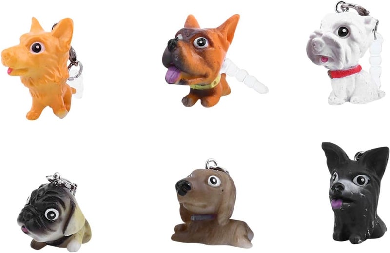 Kichvoe 3.5mm Universal Dog Cartoon Dust Plug Phone Charms 6pcs Set Anti-dustproof Headphone Port Covers for Smartphones Portable Mobile Accessories Style Color - Image 1