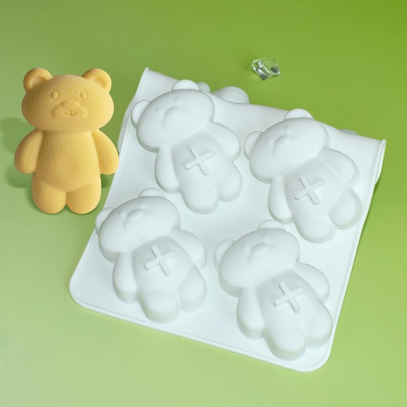 mostsom 3D Bear Shape Silicone Molds for Baking Mousse Cake, Fondant Mold, French Dessert, Pastry Chocolate Mould, Soap, and Ice Cream, Baking Mold for Cakes (B_ Bear) - Image 3