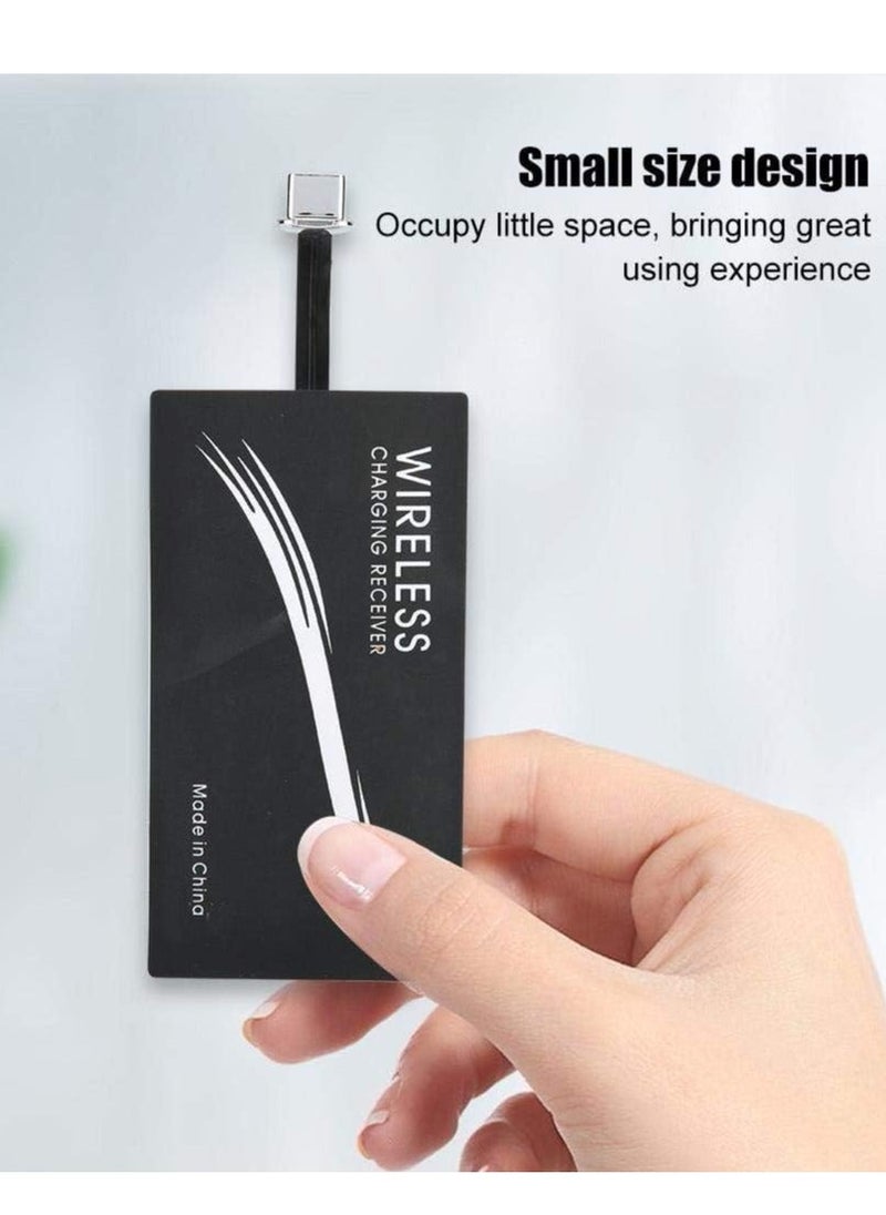 Generic - 2Pcs Type C QI Wireless Charging Receiver Ultra Thin QI Wireless Receiver, Electromagnetic Induction 1000mA Fast Charging Qi Coil Receiver for All Type C Cell Phones - Image 1