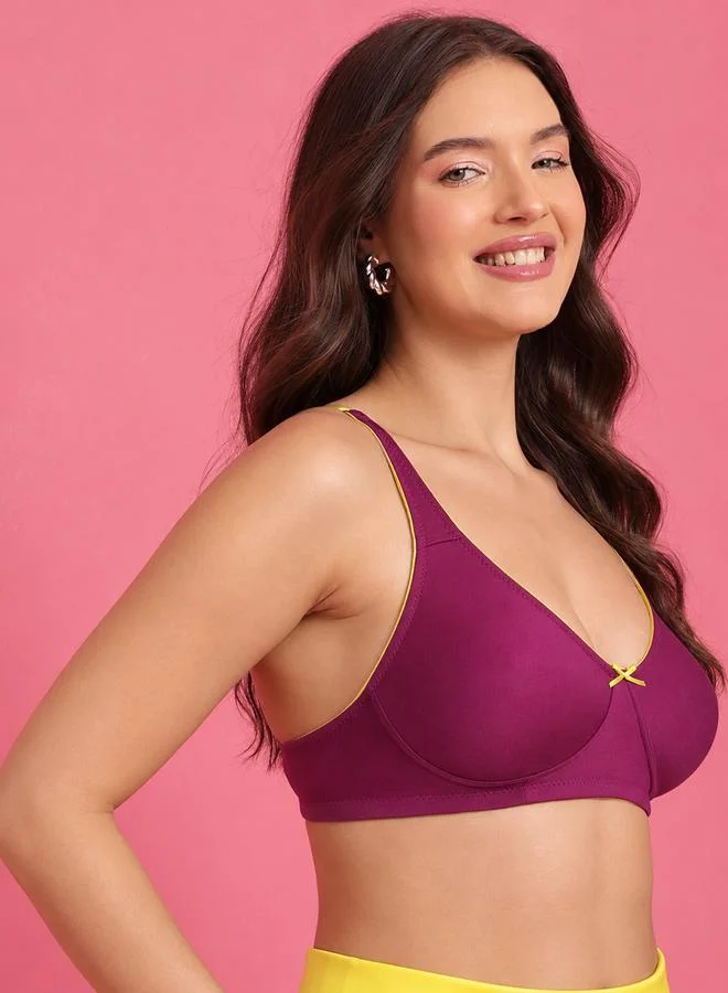 Clovia Non-Padded Wirefree Demi Cup Bra - Cotton