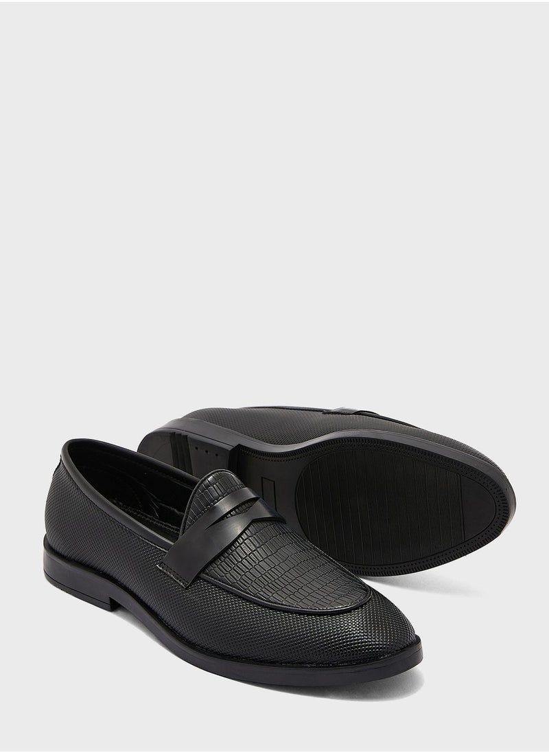 Faux Leather Formal Slip Ons