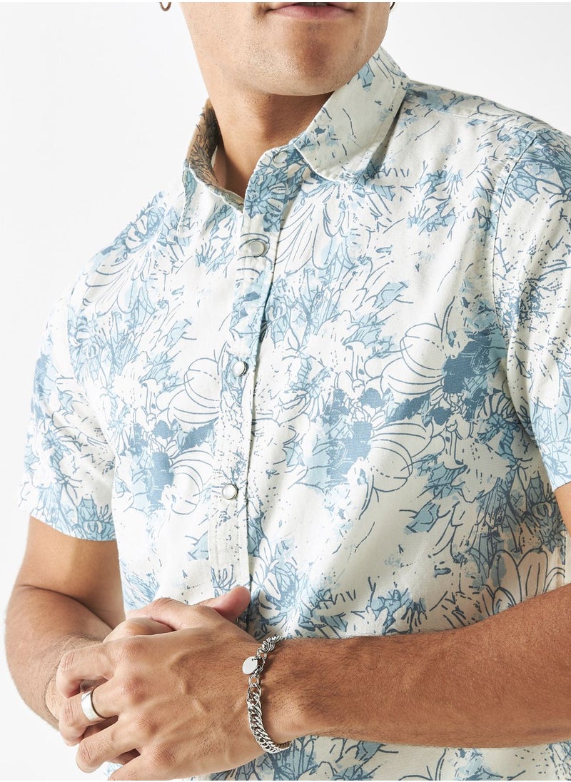Lee Cooper - Floral Print  Relaxed
  Fit Shirt - Image 1
