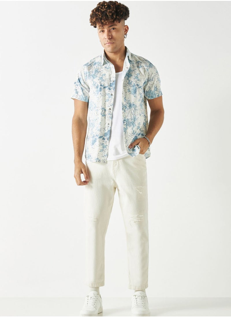 Lee Cooper - Floral Print  Relaxed
  Fit Shirt - Image 1