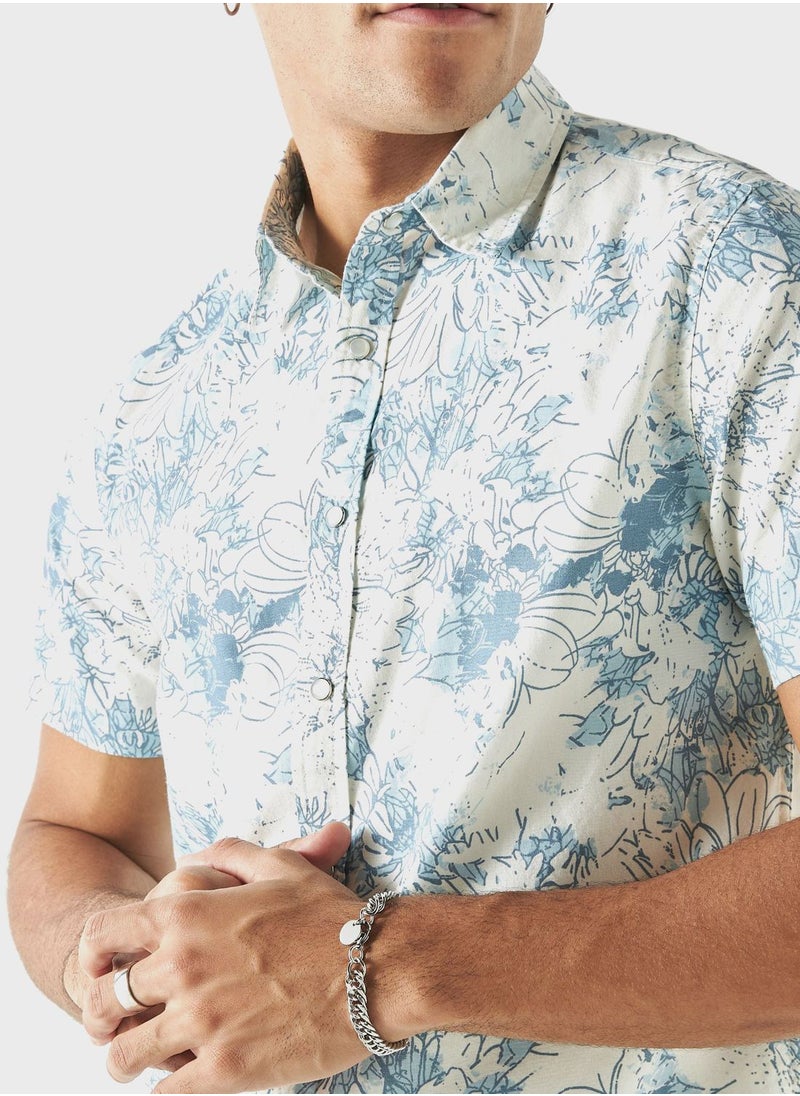 Lee Cooper - Floral Print  Relaxed
  Fit Shirt - Image 1
