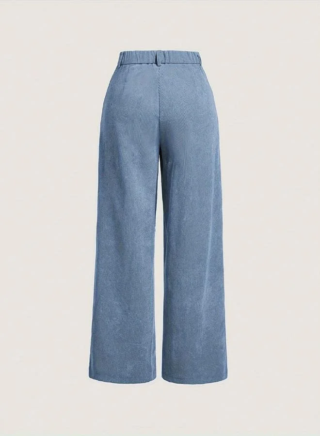 Take Two Light Blue Wide Leg Corduroy Pants