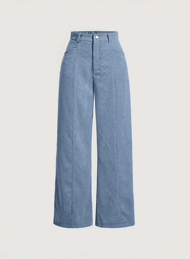 Take Two Light Blue Wide Leg Corduroy Pants