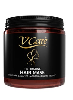 Vcare Hydrating Hair Mask - Hair Care Balance with Argan and Keratin Therapy-500ml-Moisturizing,Repairing,Deep Conditioning,Nourishment & Smoothing for All Hair Types