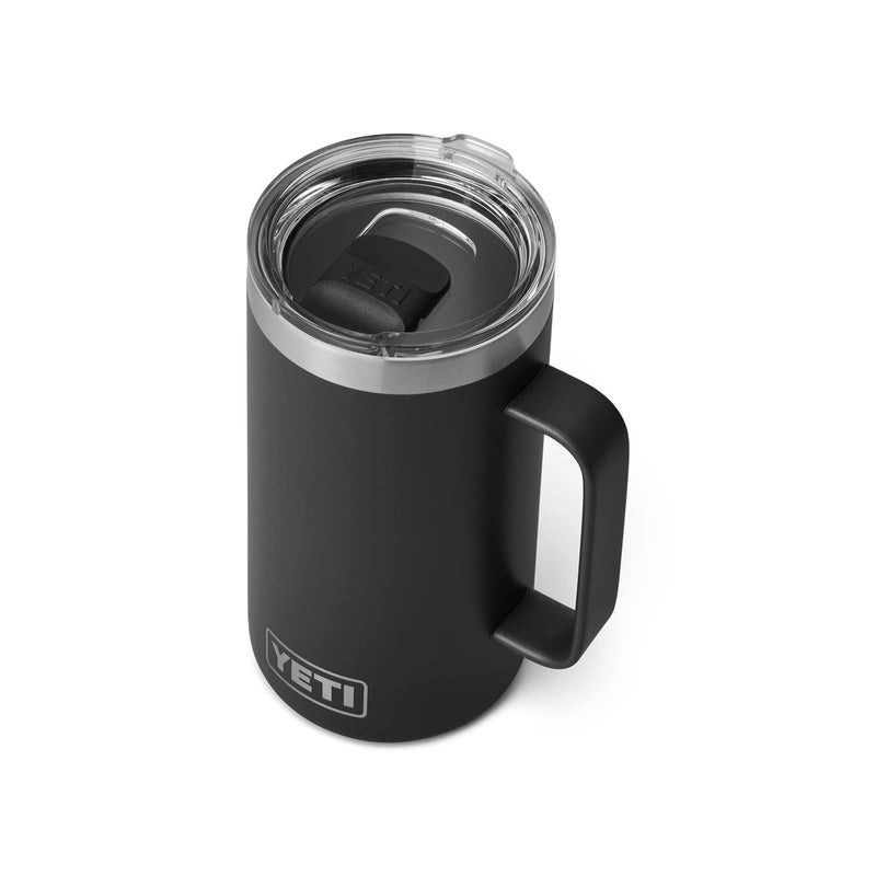 YETI Rambler 24 oz Mug, Vacuum Insulated, Stainless Steel with MagSlider Lid, Black - Image 1