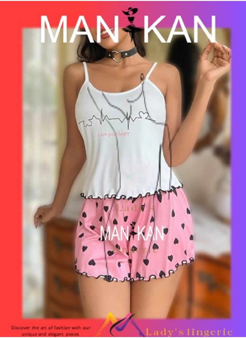 Generic - women's pajama with sleeveless top and short - Image 1
