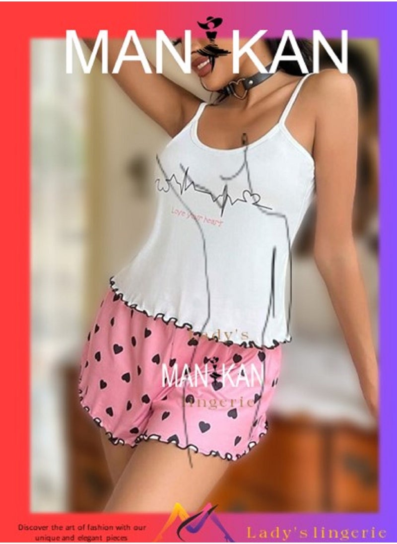 Generic - women's pajama with sleeveless top and short - Image 1