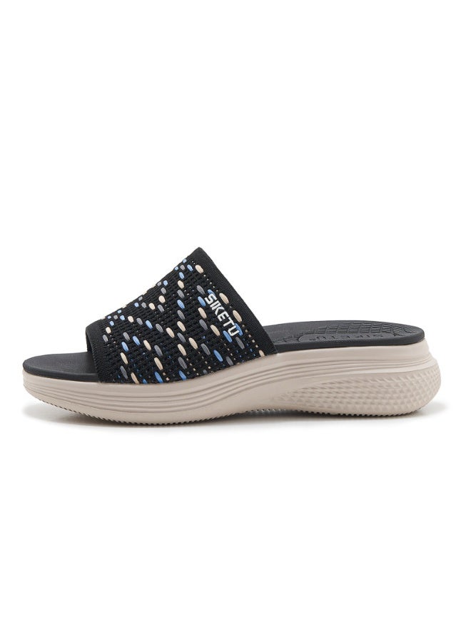 NIBEMINENT Thick Bottom Lightweight Anti-slip Comfortable Casual  Sports Slippers Women's Slip-On Shoes  - Image 1