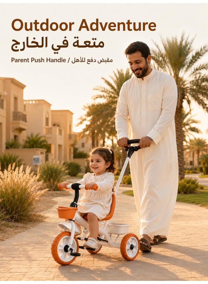ما بيبي دراجة ثلاثية العجلات للأطفال من عمر 1 إلى 6 سنوات - مقعد قابل للتعديل، تعمل بالدواسات للأولاد والبنات، دراجة توازن ممتعة للاستخدام الداخلي والخارجي. - Image 2