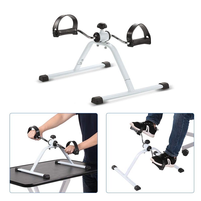 TIMA Pedal Exerciser Portable Mini Bike Non Skid Cycle Aid with Adjustable Footstraps Resistance Ab Care King Toner - Image 3
