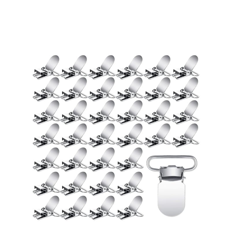 SOLARAE Metal Pacifier Suspender Clips Straps Holder Fasteners Clips Baby Pacifier Suspender Snap Heavy Duty Fasteners Clips for Making Pacifier Holders Bib Bed Sheet Fasteners Toy Clip - Image 1