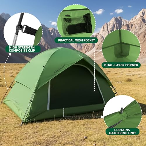 Clostnature Camping Tent for 2 Person, 4 Person, 6 Person - Waterproof Two Person Tents for Camping, Small Easy Up Tent for Family, Outdoor, Kids, Scouts in All Weather and All Season by Clostnature - Image 4