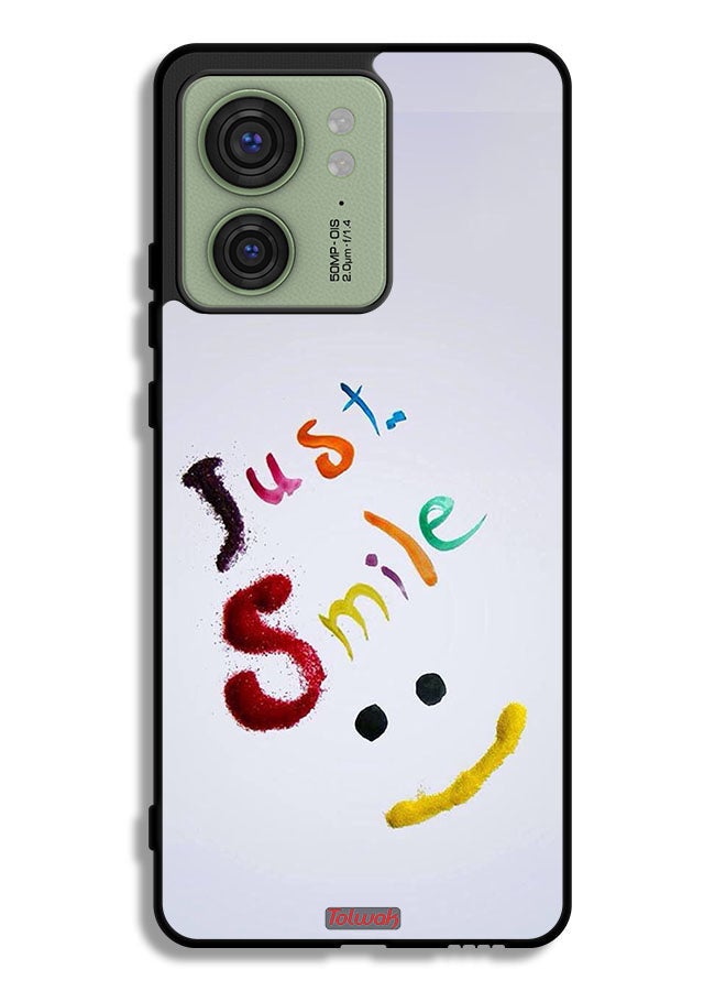 Tolwak Motorola Edge 40 Protective Case Cover Just Smile - Image 1