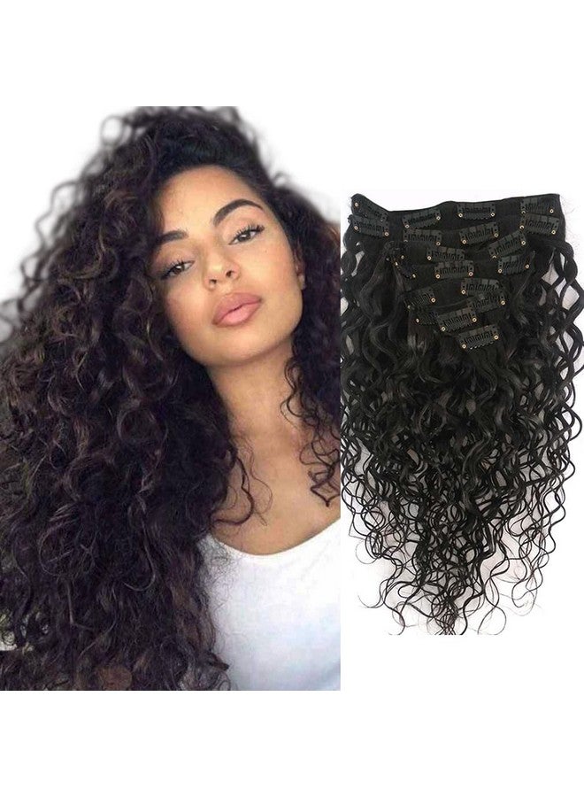 Doren Deep Curly Clip In Human Hair Extensions For Women 8Pcs 20Clips 120G 8A Virgin Remy Brazilian Wavy Curly Hair Natural Color 16 Inches - Image 1