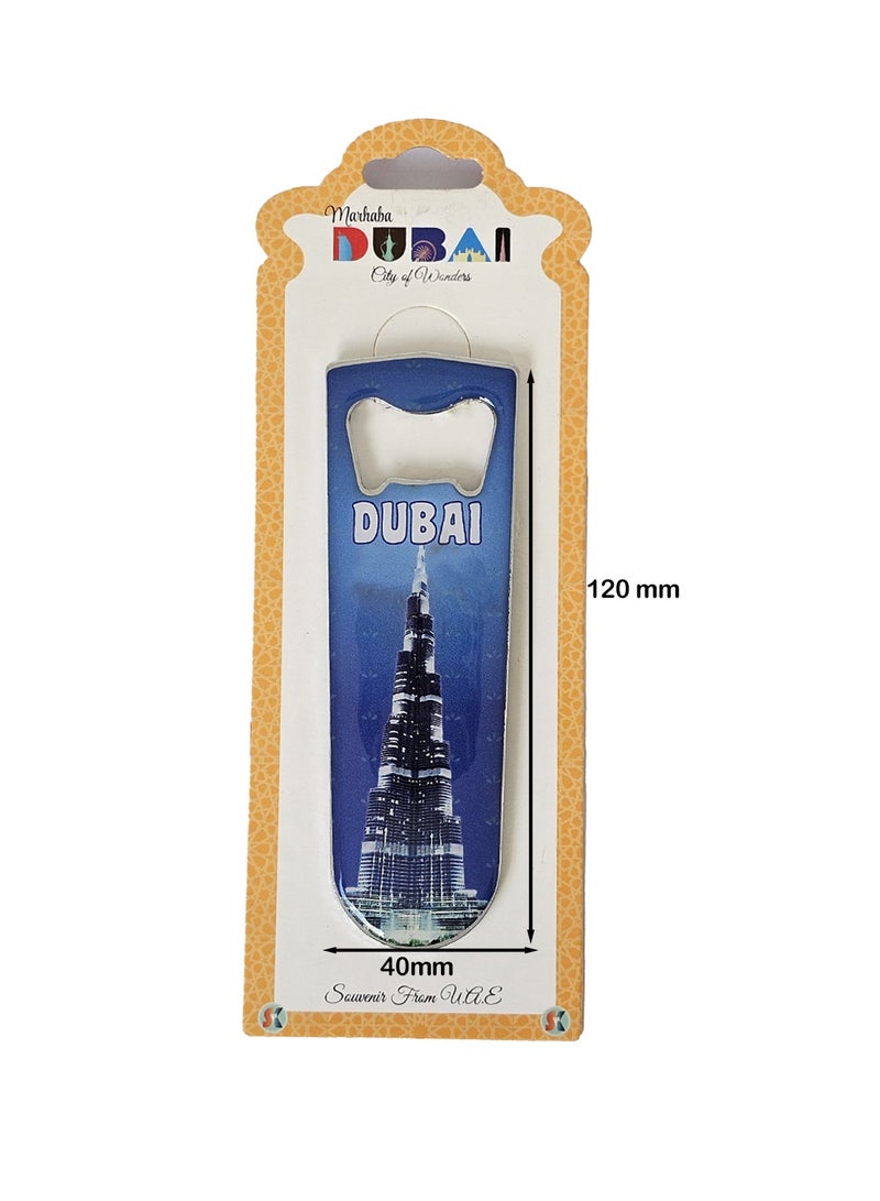 Souvenir Souq Premium Steel Dubai Skyline Fridge Magnet with bottle opener - Image 2
