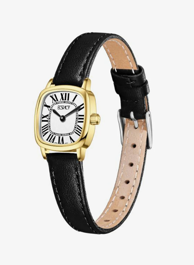 Ecstacy Women's Leather Analog Watch E25502-GLBW - 21mm mm